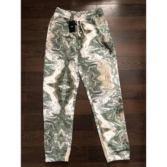 HUF - Swirl Fleece Pant - Olive Women’s Sz Small Waist 26-32 - Picture 1 of 12